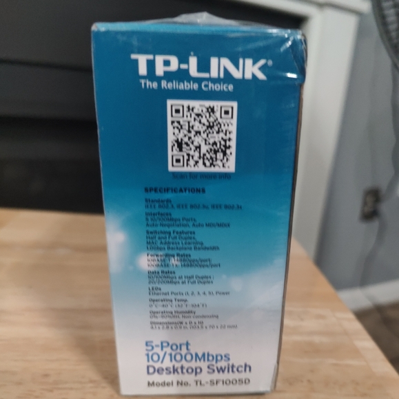New TP-Link TL-SF1005D 5-Port 10/100Mbps Fast Ethernet  Desktop Switch - Sealed - Picture 5 of 5